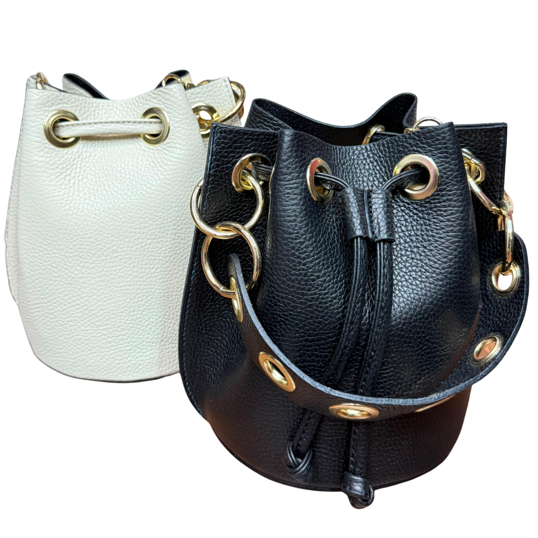 classic handmade Italian leather handbag — Bucket