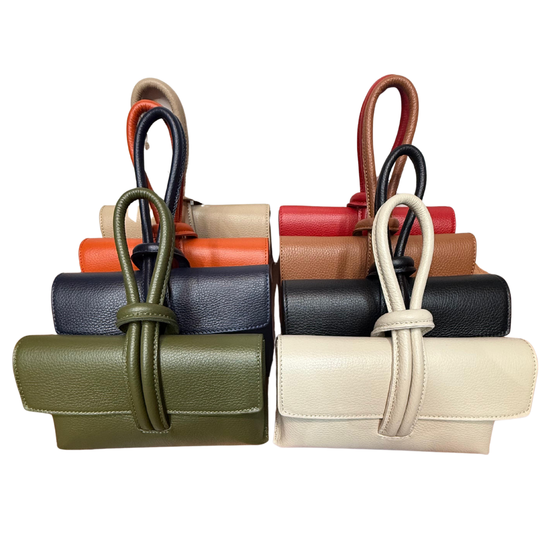 handcrafted Italian leather clutch bag — Loop handle by Forenzio