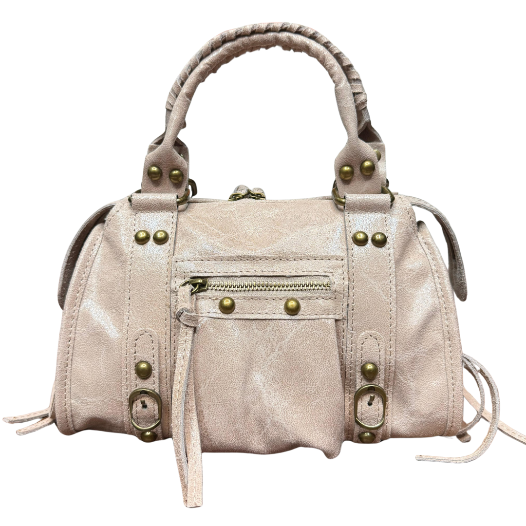 classic handmade Italian leather handbag — Taupe