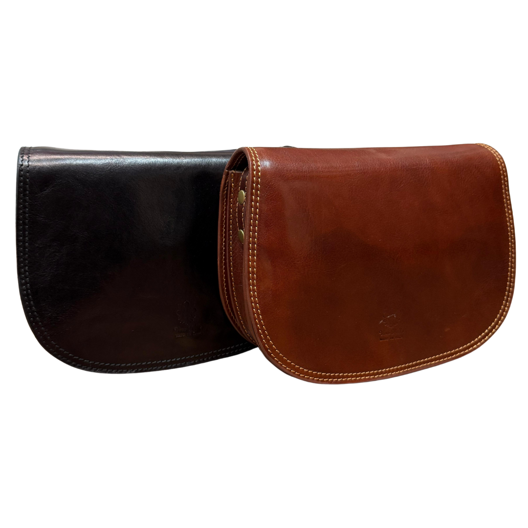 handcrafted Italian leather shoulder bag — Saddle by Forenzio