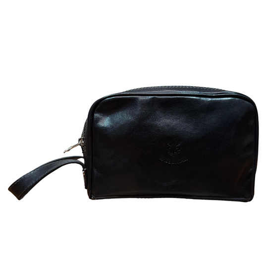 handcrafted Italian leather toiletry bag — wrist by Forenzio