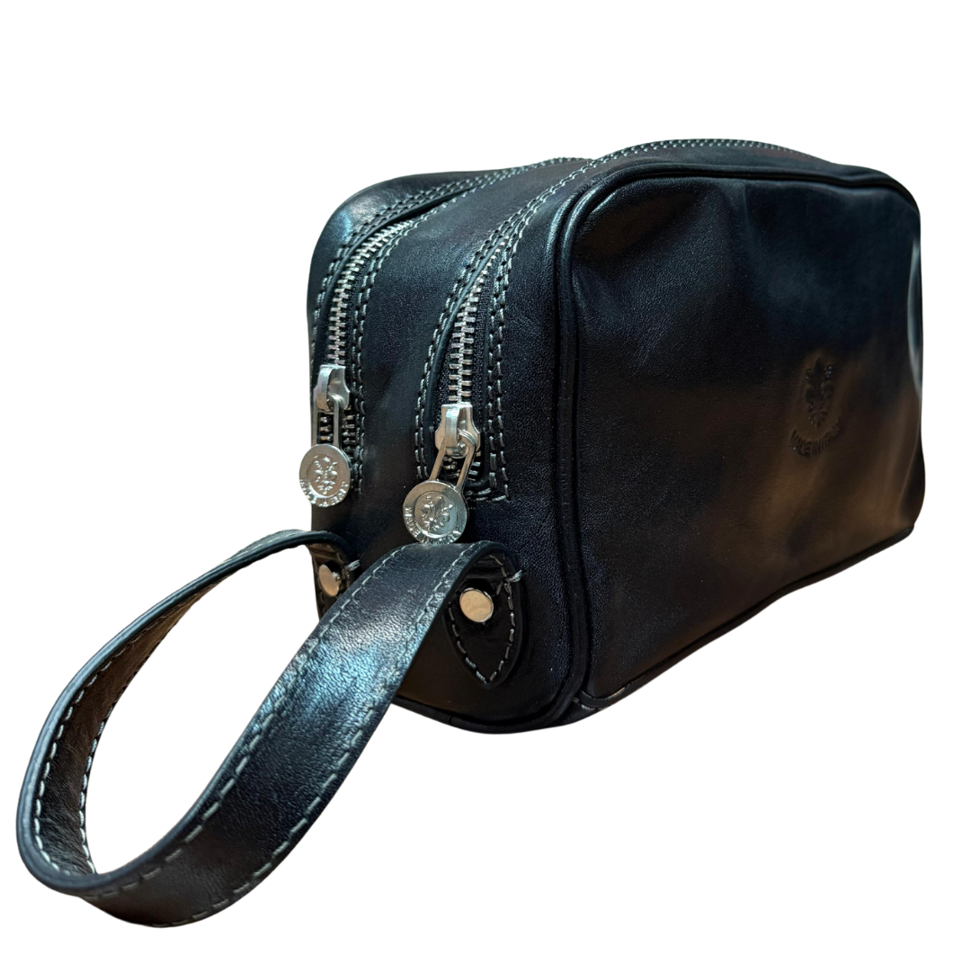 handcrafted Italian leather toiletry bag — wrist by Forenzio