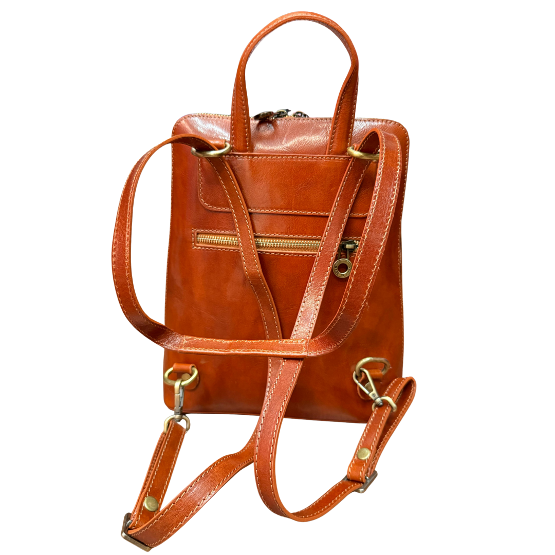 handcrafted Italian leather backpack — Glossy