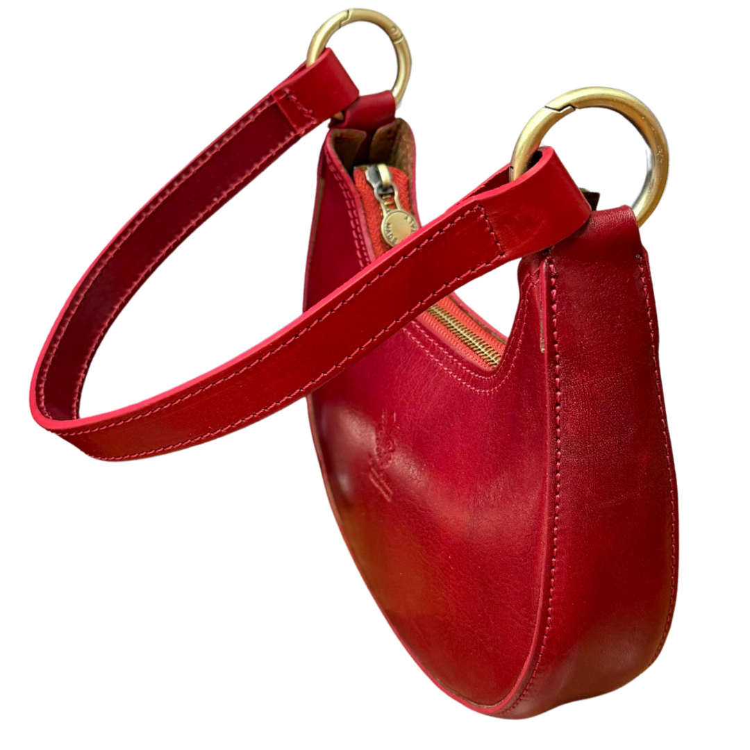 handcrafted Italian leather shoulder bag — Mini half moon by Forenzio