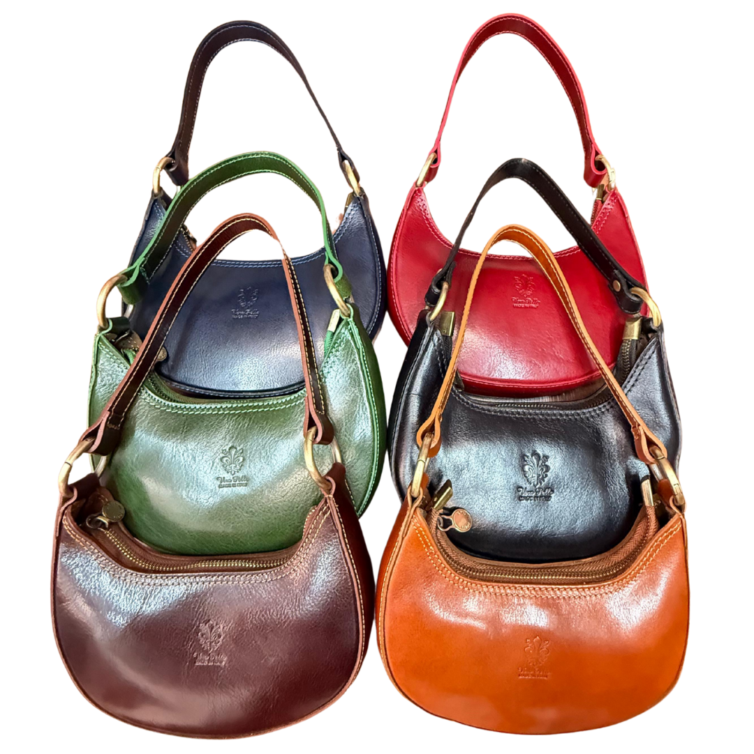 handcrafted Italian leather shoulder bag — Mini half moon by Forenzio