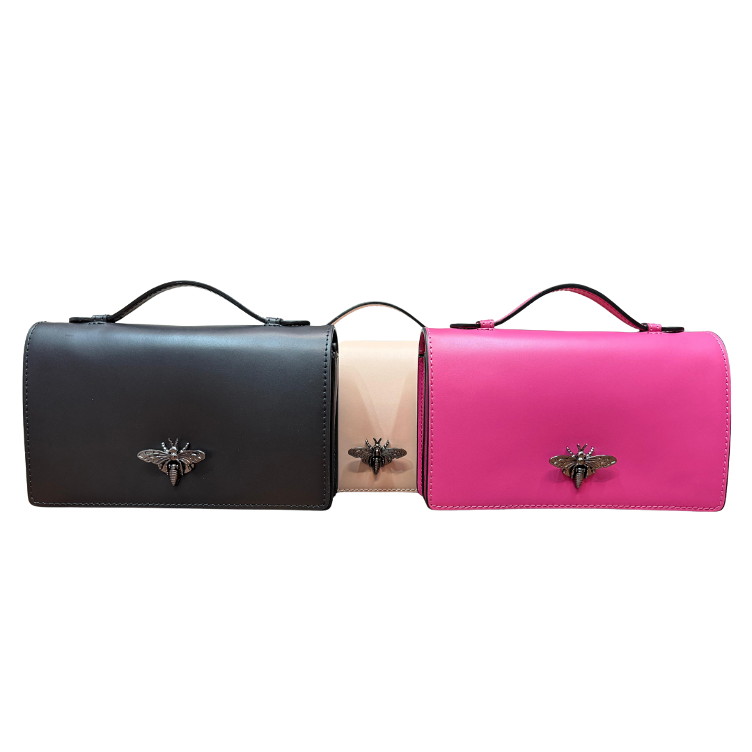 classic handmade Italian leather handbag — Bee Clutch